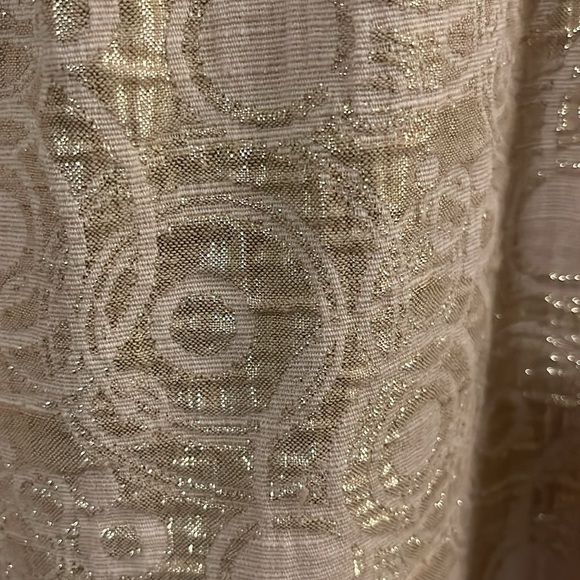 NWT London Times Champagne White Gold Metallic Shiny Circle Embossed Dress 4 - Picture 4 of 11